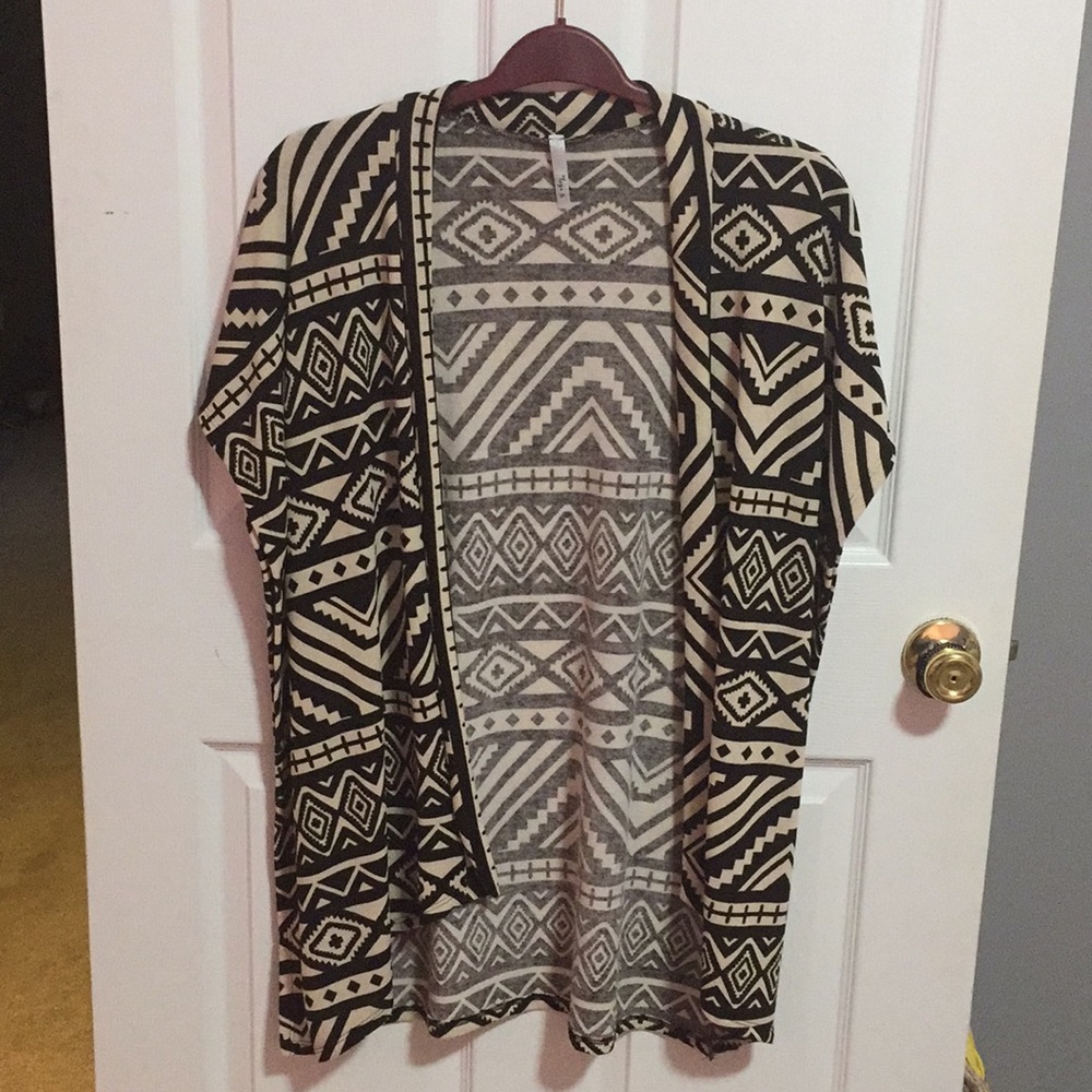 Dark Brown and Creme Cardigan